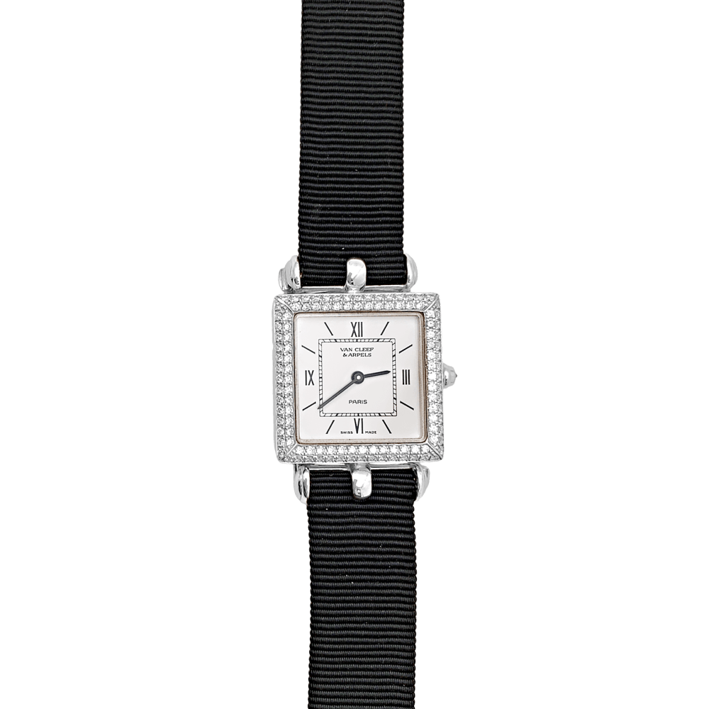 Montre Van Cleef & Arpels, "Classique Arpels" en or blanc, diamants.  2