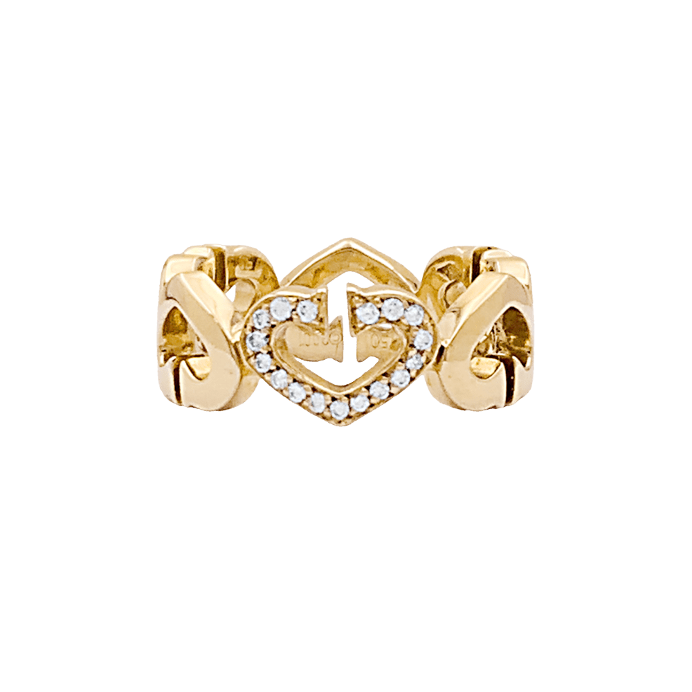 Bague CARTIER,  « Cœurs C », or jaune, diamants.  1