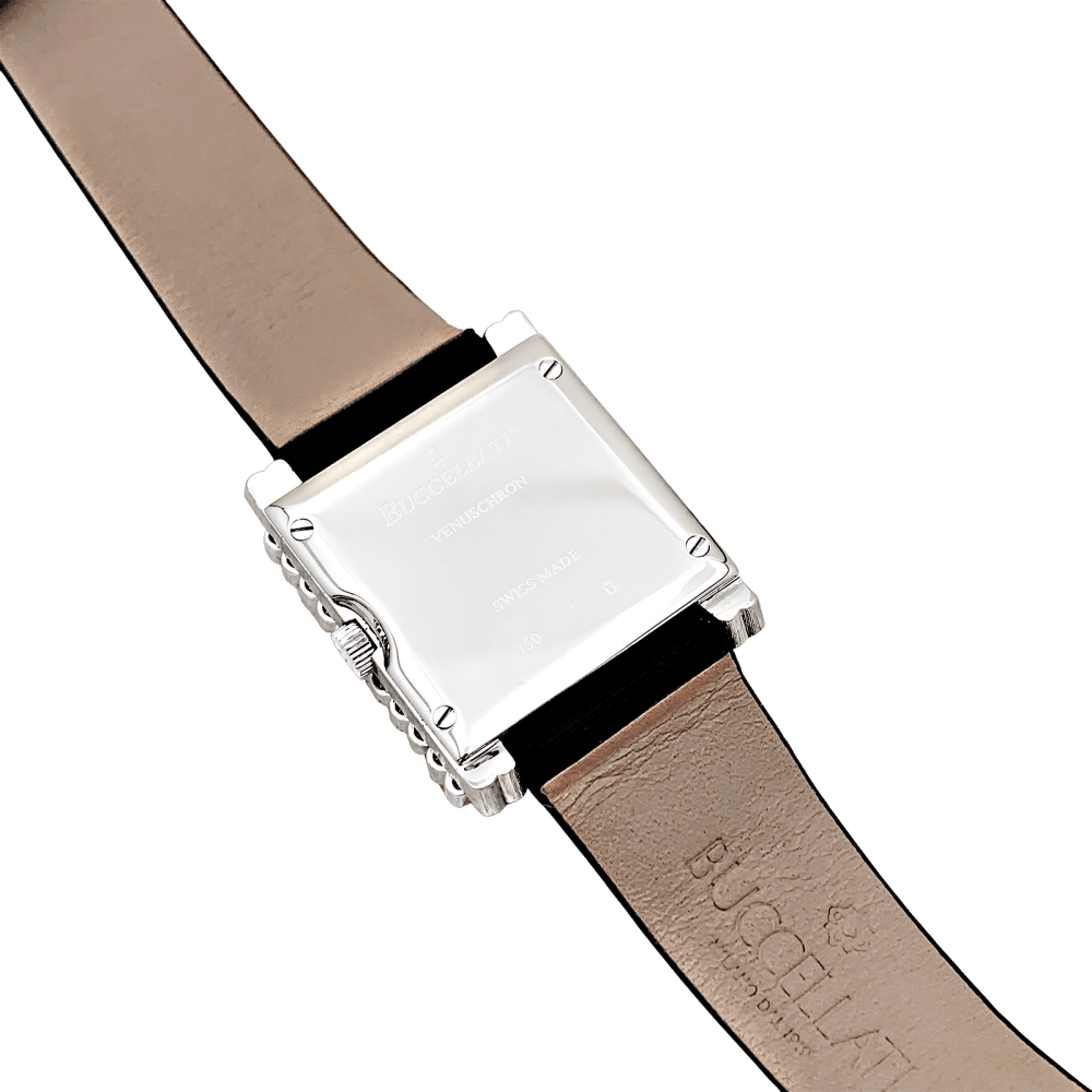 Montre BuccelIati, "Venuschron", or blanc, diamants.   4