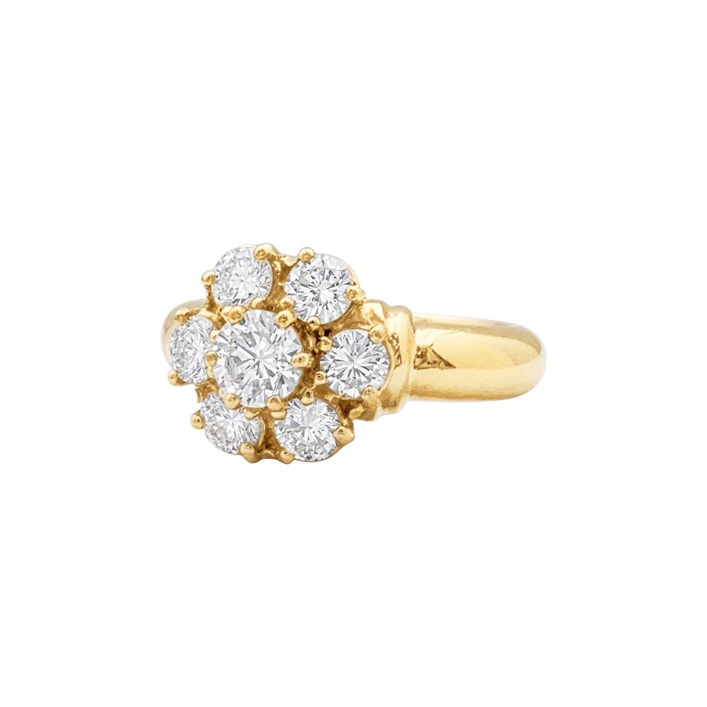 Bague « Fleur », or jaune et diamants.  4