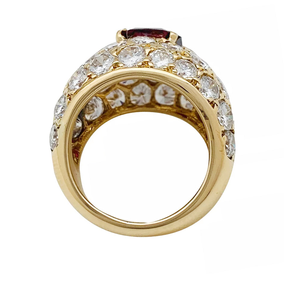 Bague jonc de luxe en or jaune rubis et diamants M.Gérard 8