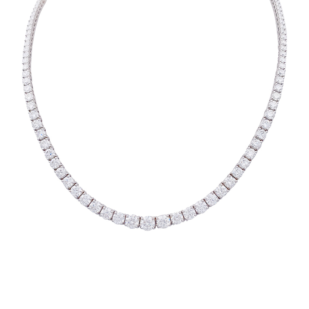 Collier rivière diamants en or blanc. 3