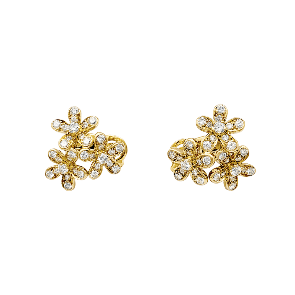 Boucles d'oreilles Van Cleef & Arpels, "Socrate", or jaune, diamants.  2