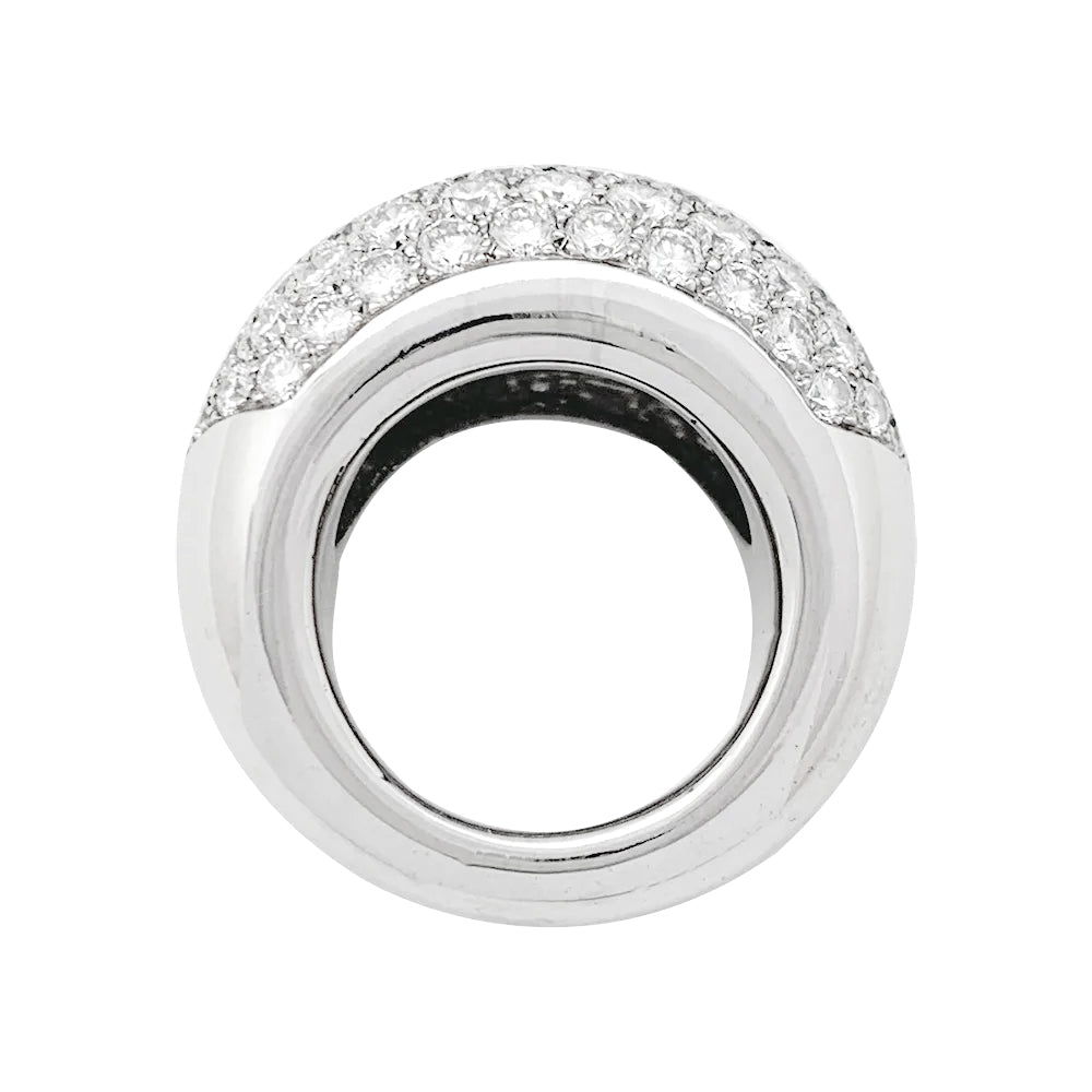 Bague pavage en or blanc, diamants. 2