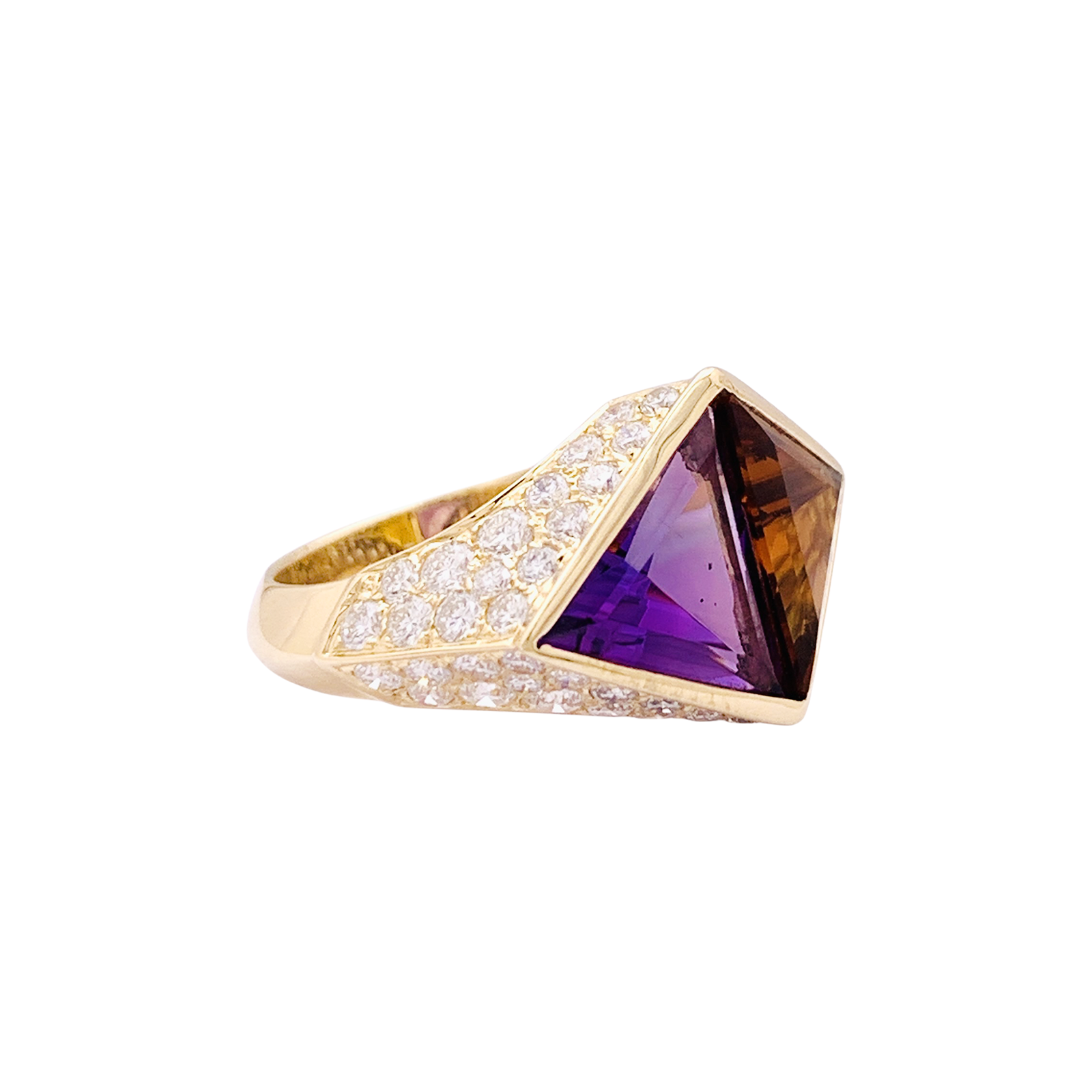 Bague O.J. Perrin, or jaune, citrine, améthyste et diamants.  2