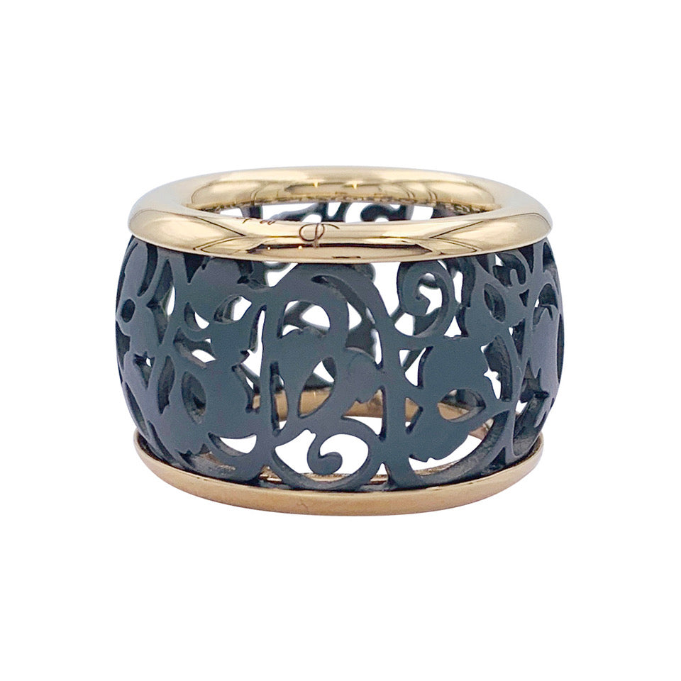 Bague Pomellato, "Arabesque", or rose, titane. 5