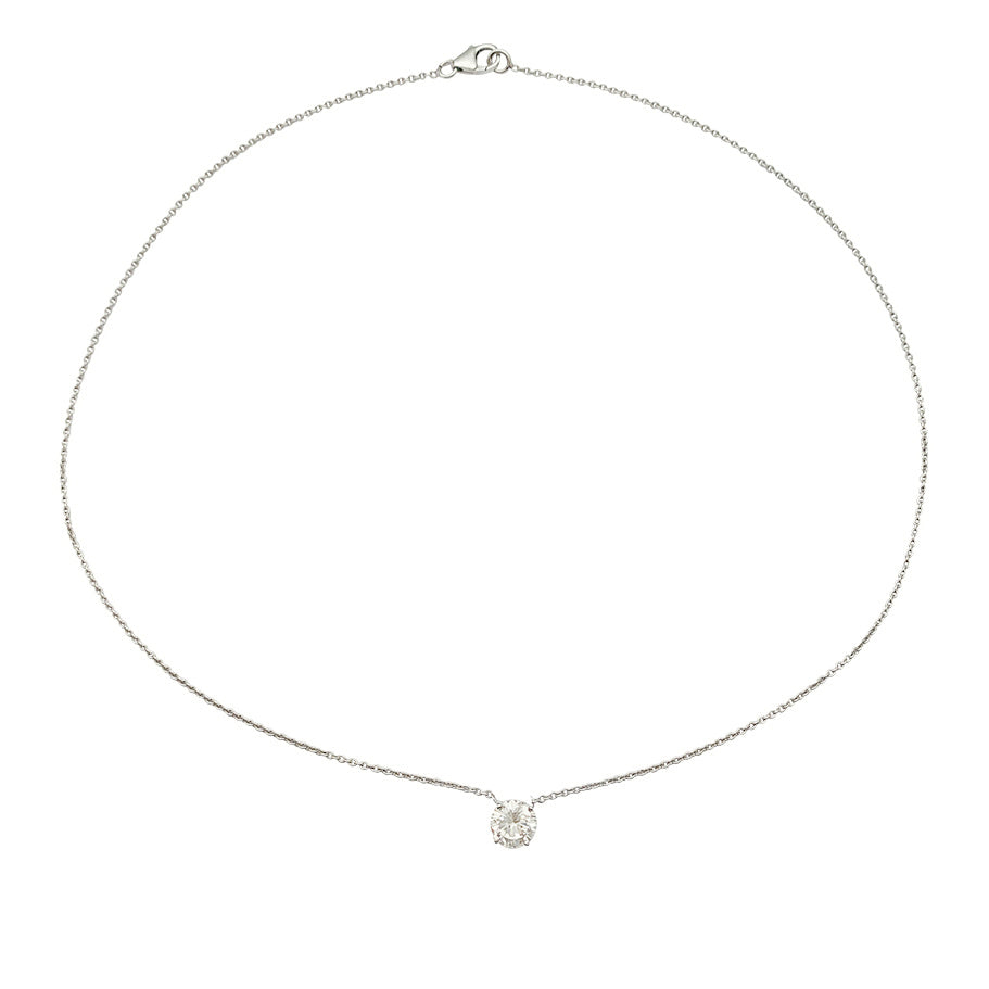 Collier solitaire diamant. 5