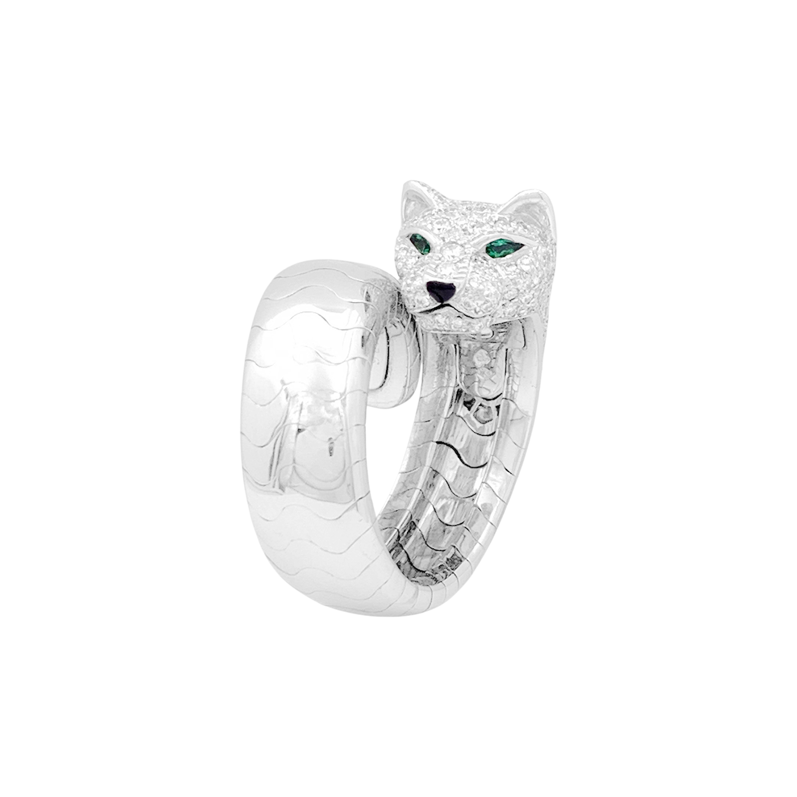 Bague CARTIER, "Lakarda", or blanc, diamants. 2