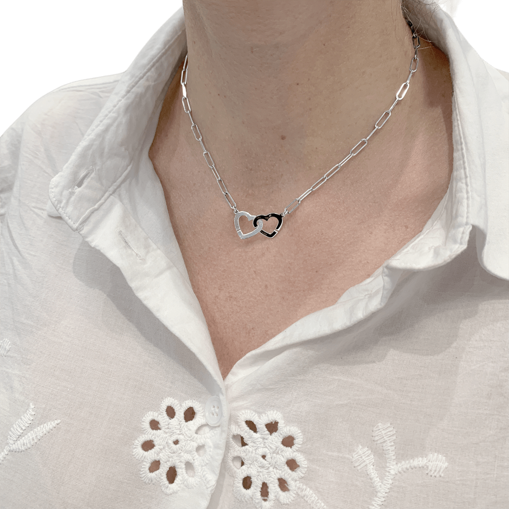 Collier Dinh Van, "Double Cœurs" or blanc. 6