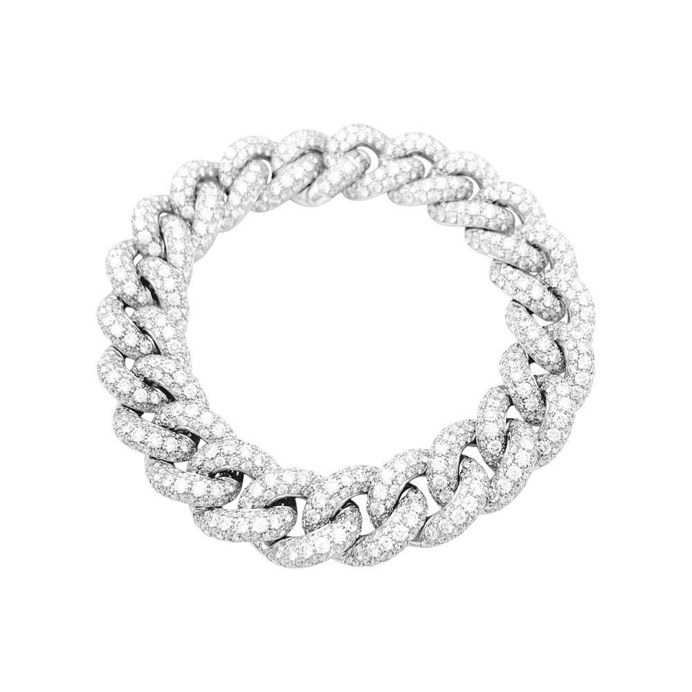 Bracelet Pomellato, "Catene", or blanc et diamants.  2