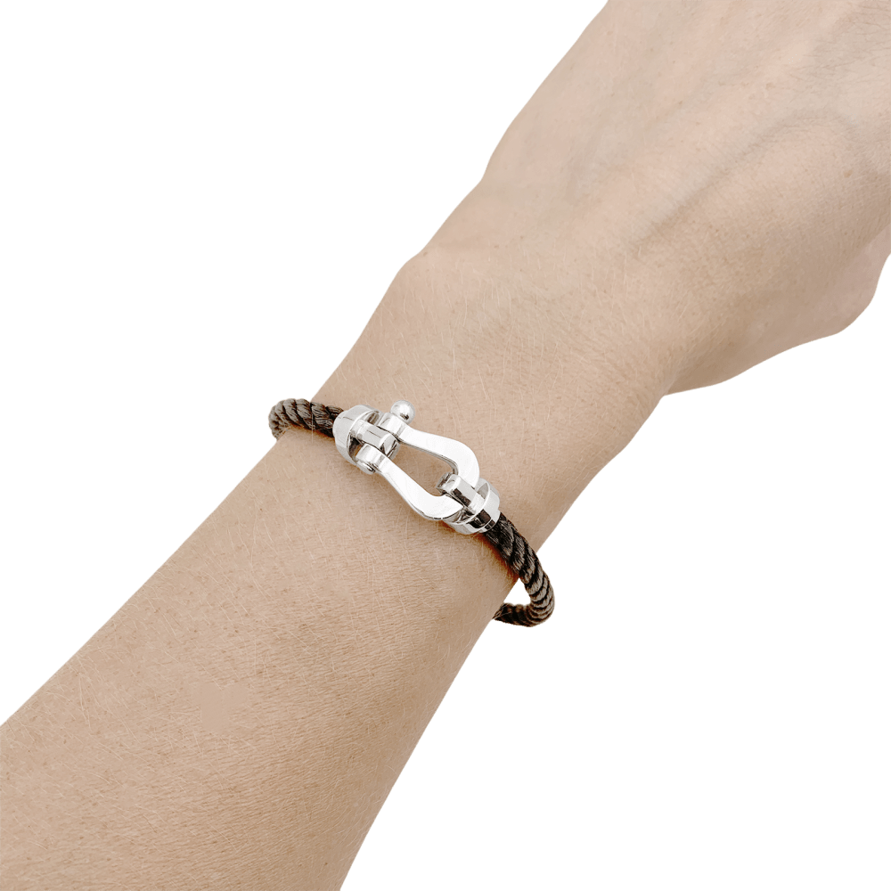 Bracelet Fred, "Force 10", or blanc, corderie. 5
