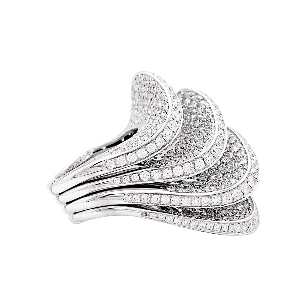 Bague De Grisogono "Onde" or blanc, diamants. 5