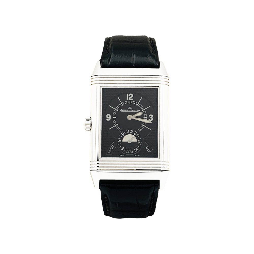 Montre Jaeger-Lecoultre , « Grande Reverso 986 Duodate », acier, cuir.  3