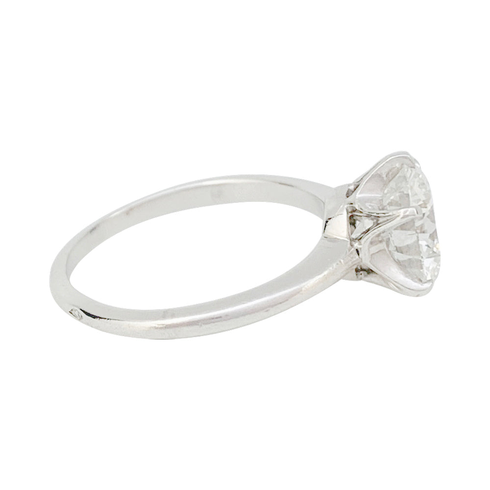 Solitaire platine et diamant, 2,23 carats. 5