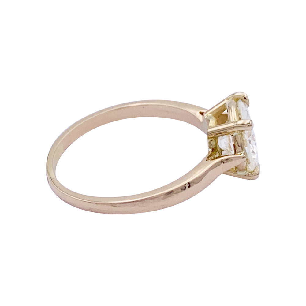 Bague solitaire en or rose, diamant 1,56 carats. 5