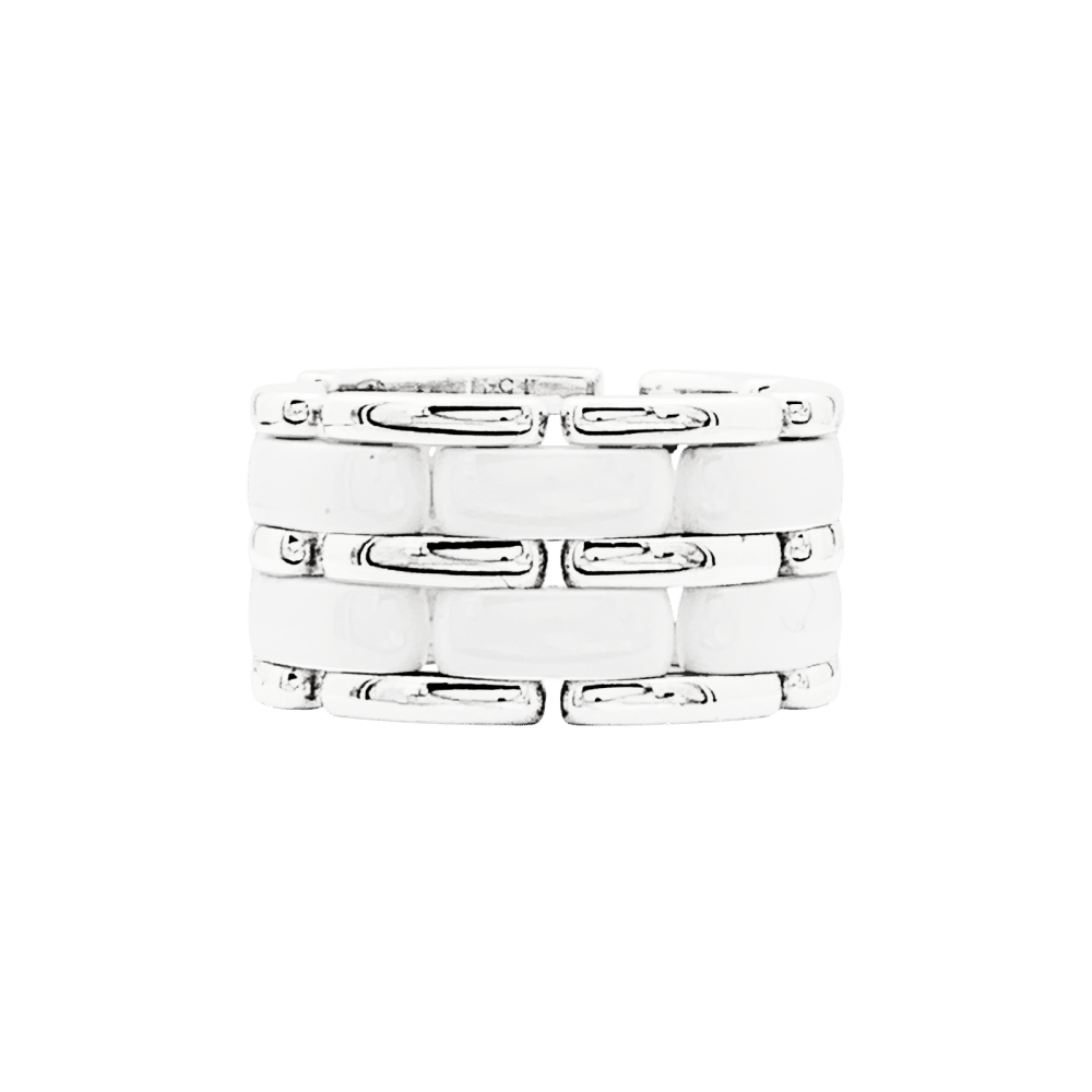 Bague Chanel "Ultra", céramique blanche et or blanc. 1