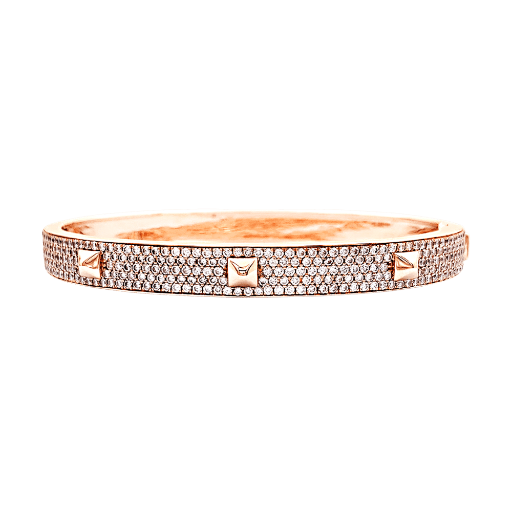 Bracelet Messika, "Spiky", or rose, diamants. 1