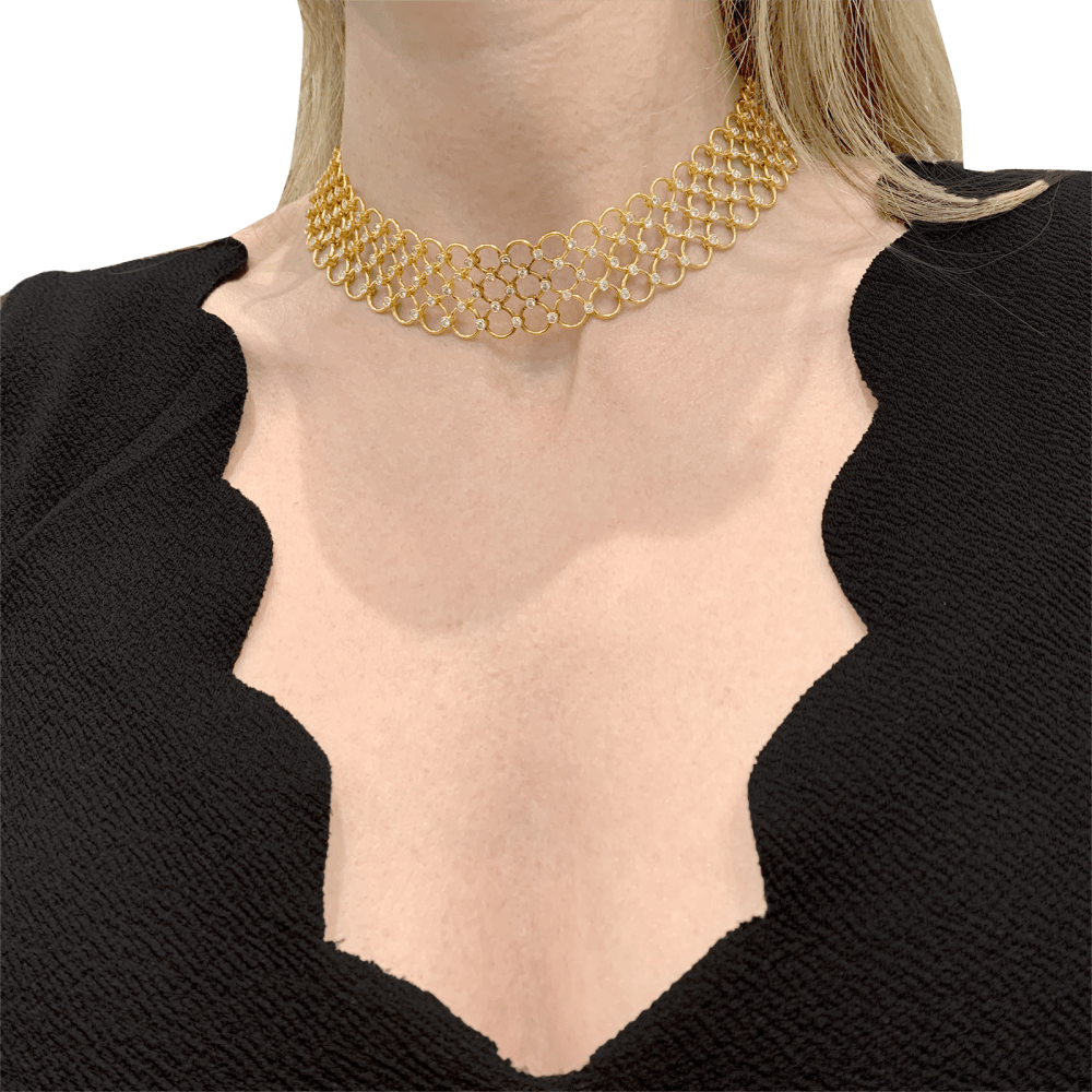 Collier Tiffany & Co, or jaune et diamants.   5