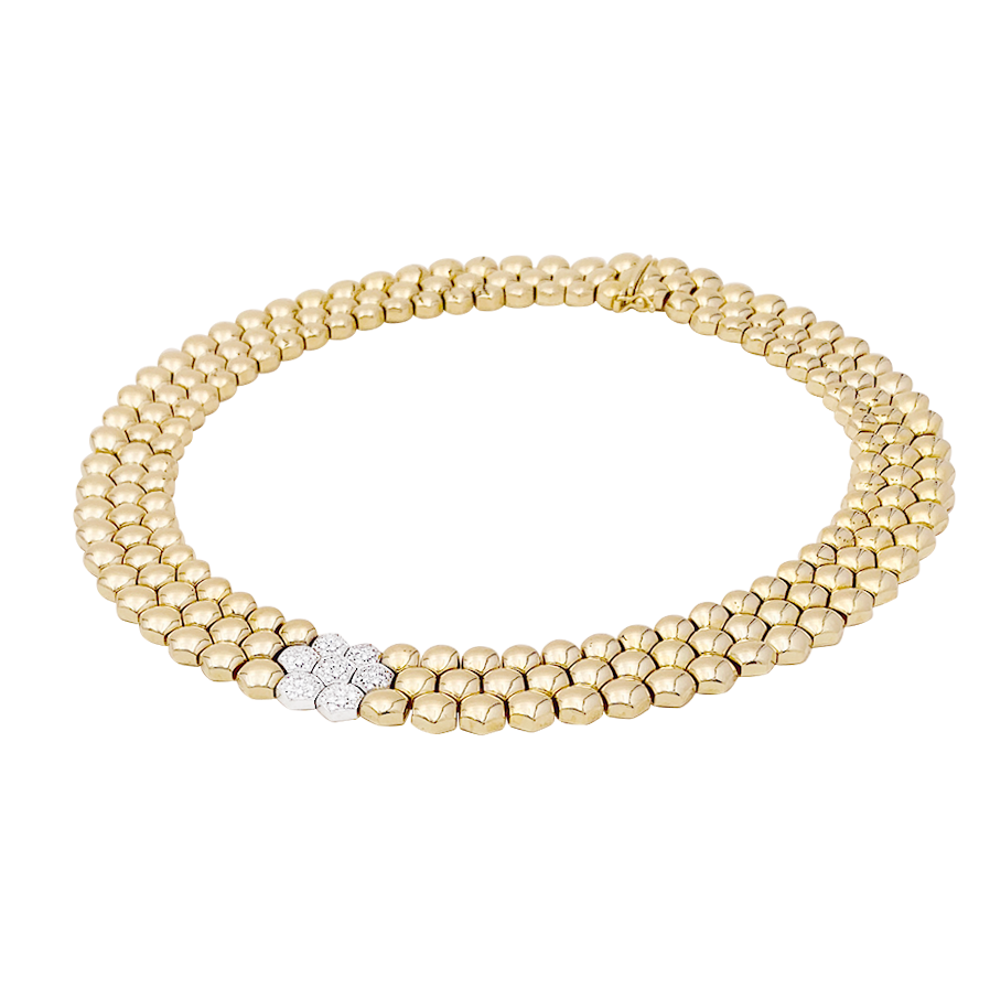 Collier Piaget "Glancy" or jaune, diamants. 5
