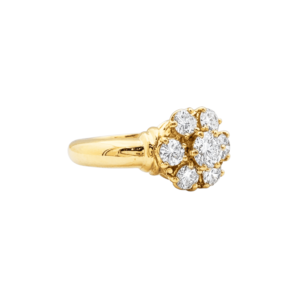 Bague « Fleur », or jaune et diamants.  3