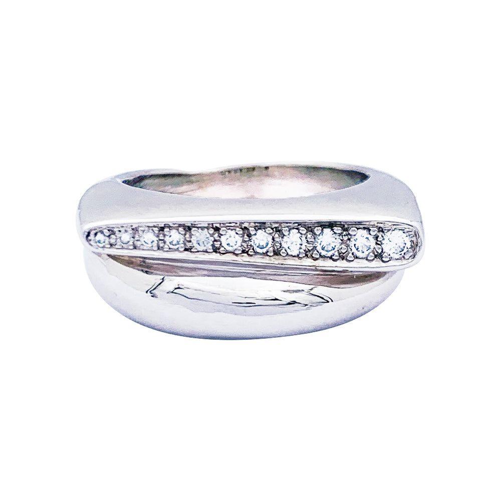 Bague Fred, "Success", en or blanc et diamants. 7
