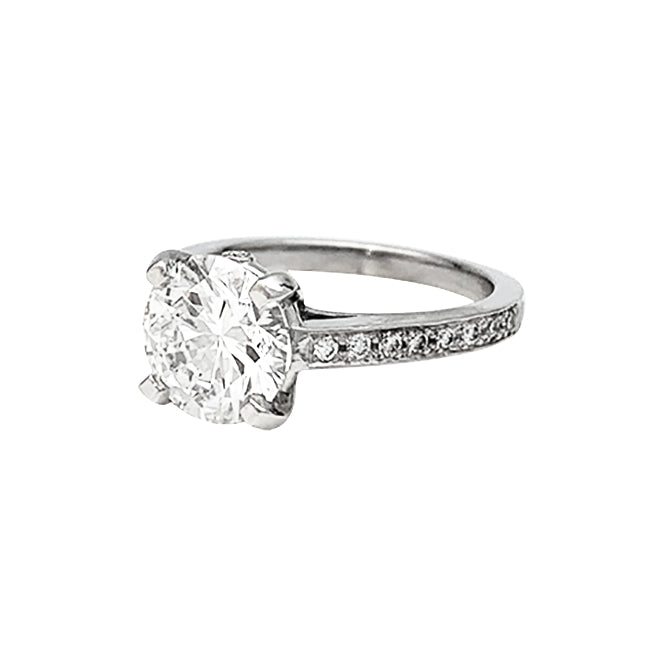 Bague platine avec diamant de 2,02 carats - Certificat HRD 7