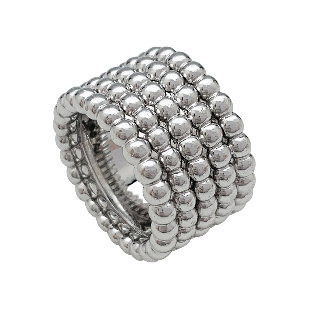 Bague Van Cleef & Arpels en or blanc modèle Perlée, 5 rangs 3