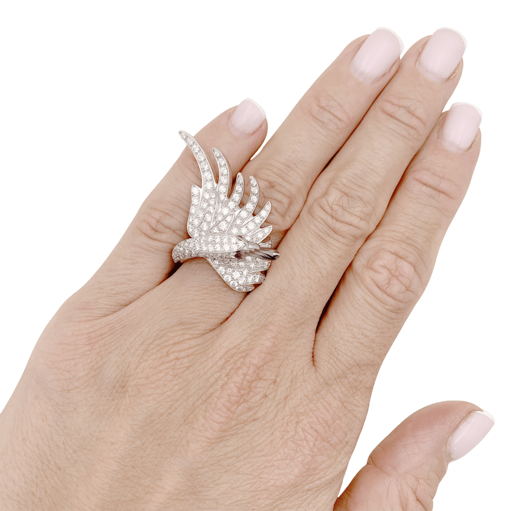 Bague Boucheron, "Animaux de Collection : "Cypris, le Cygne", or blanc, diamants, rubis. 6
