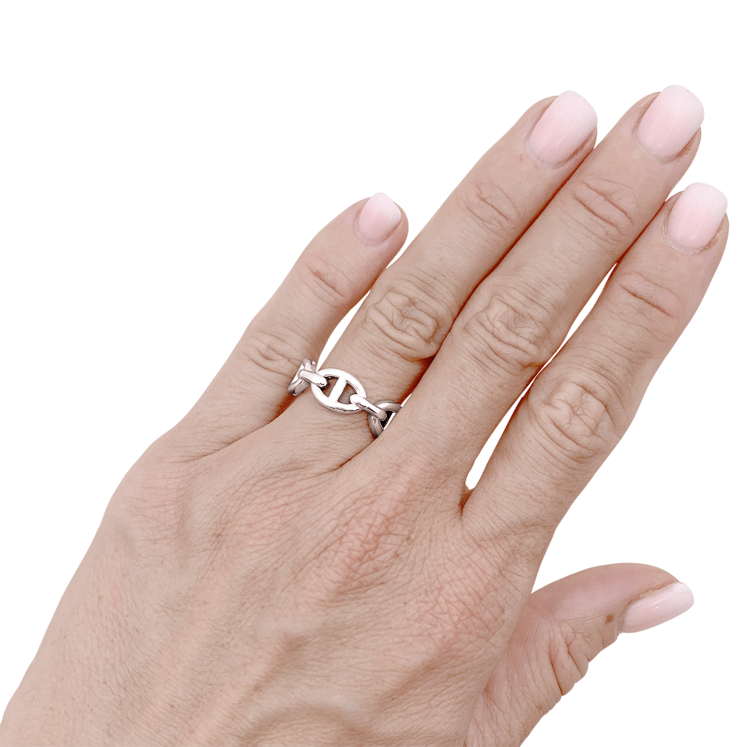 Bague Hermès, "Chaîne d'ancre Enchaînée", argent, petit modèle. 6