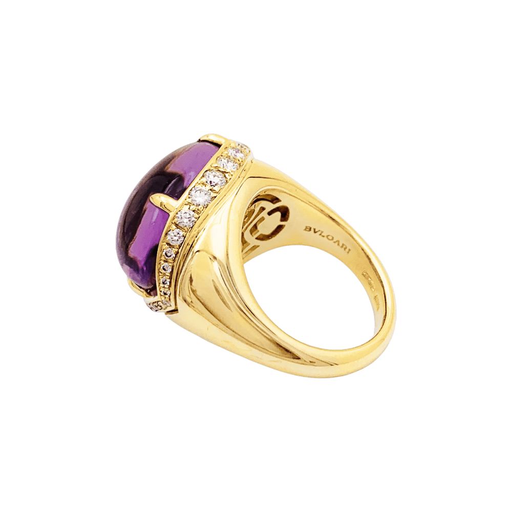 Bague Bulgari, "Sassi Mediterranean Eden", or jaune, améthyste et diamants.  6