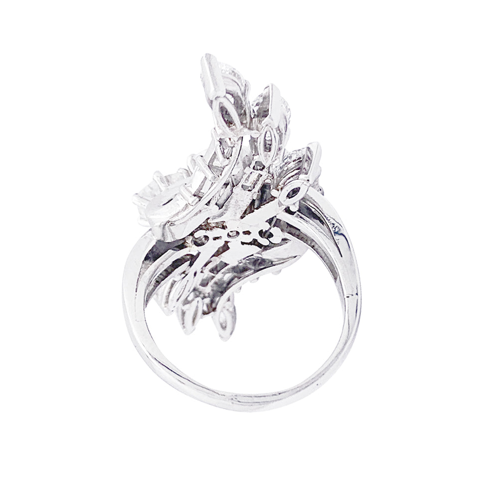 Bague diamants, platine. 2