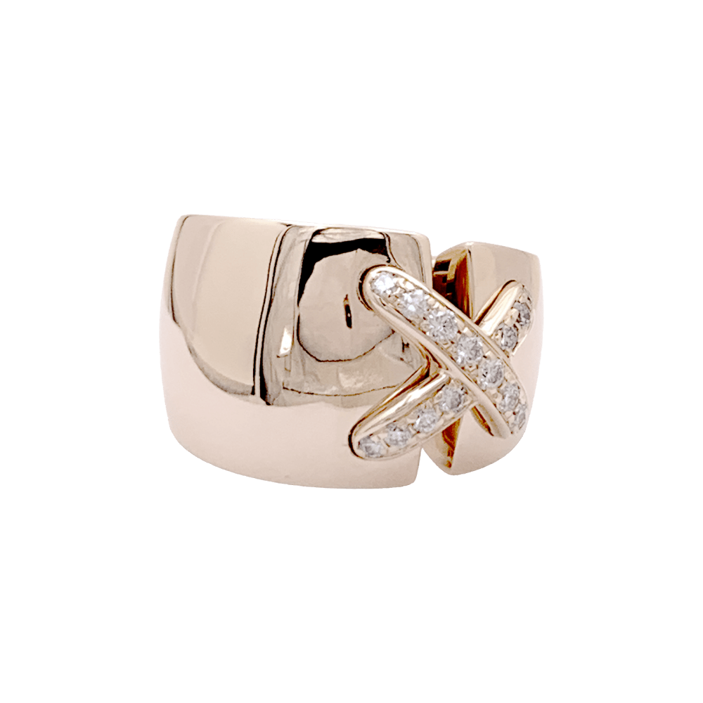 Bague Chaumet, "Liens" grand modèle, or rose, diamants. 2