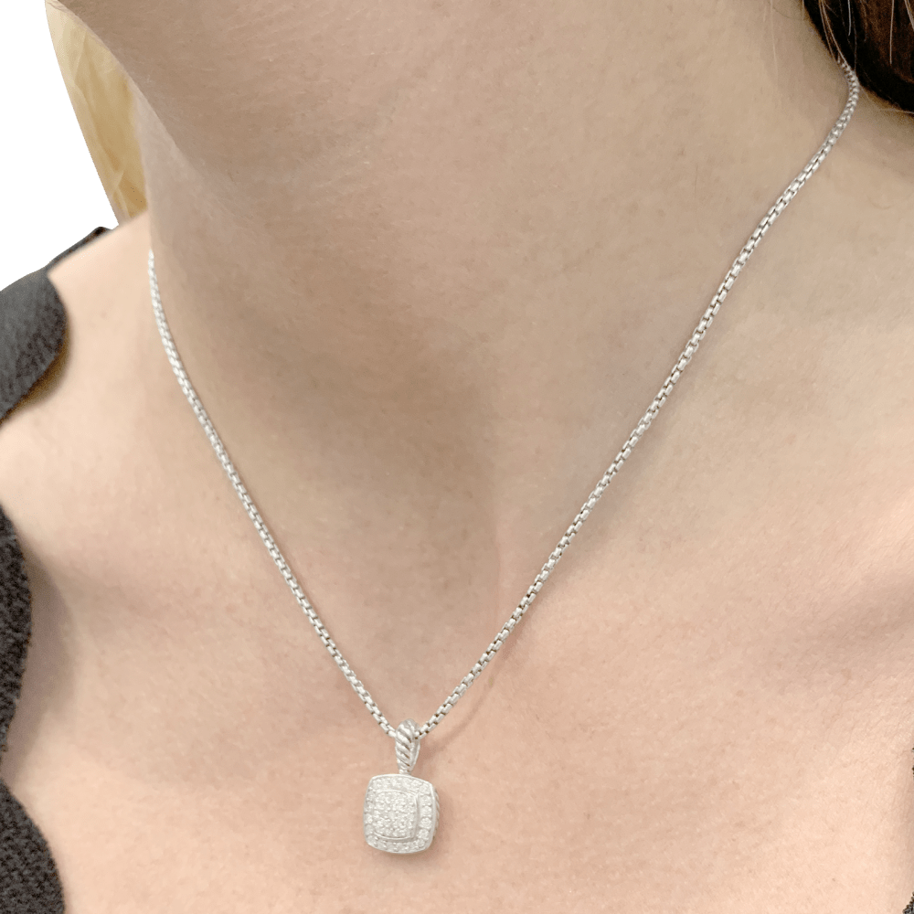 Collier David Yurman, "Petite Albion", argent, diamants. 5