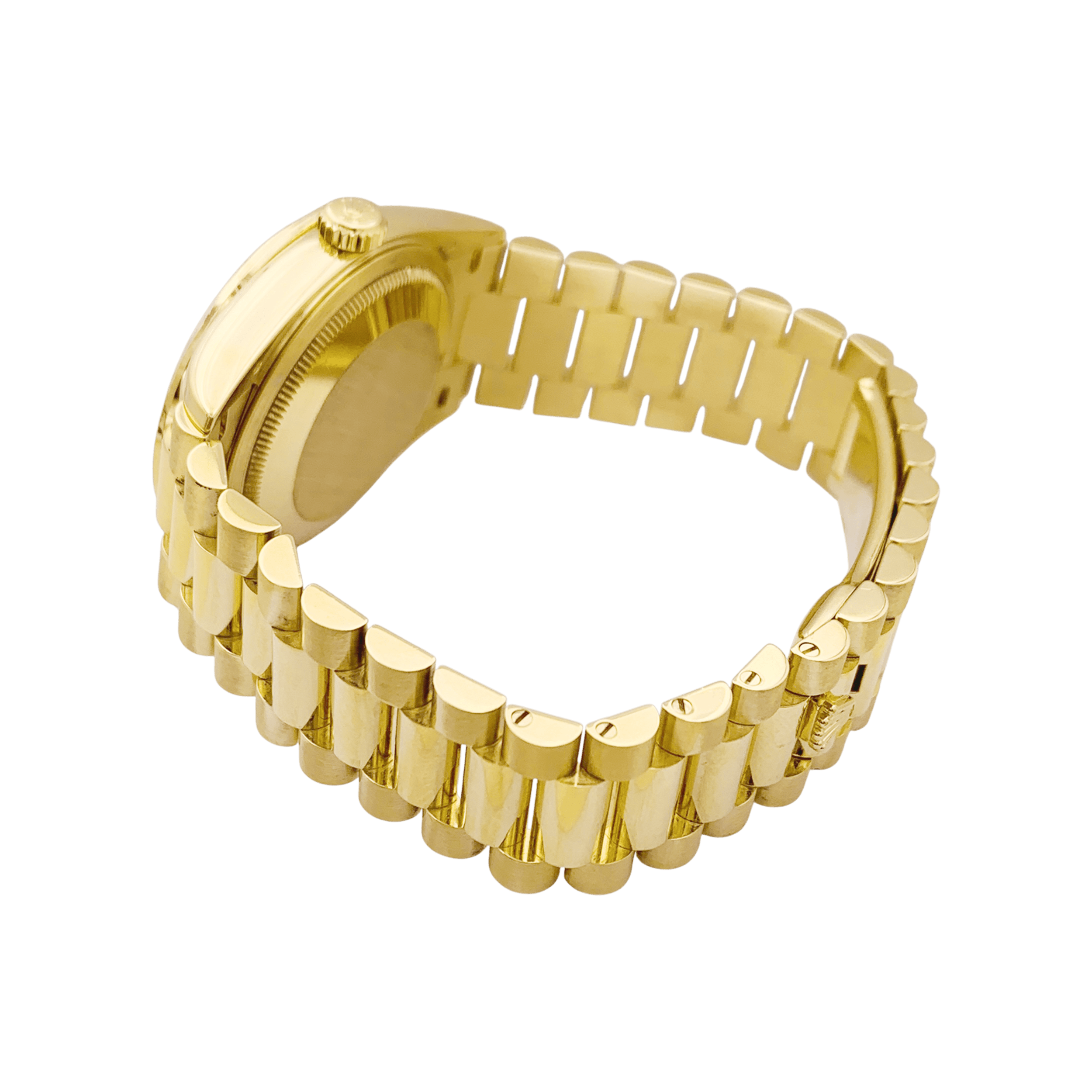 Montre Rolex, "Oyster Perpetual Day-Date", or jaune, diamants.  3