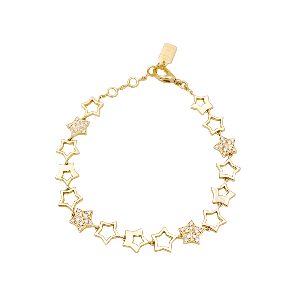 Bracelet Fred, "Star", or jaune et diamants.  2