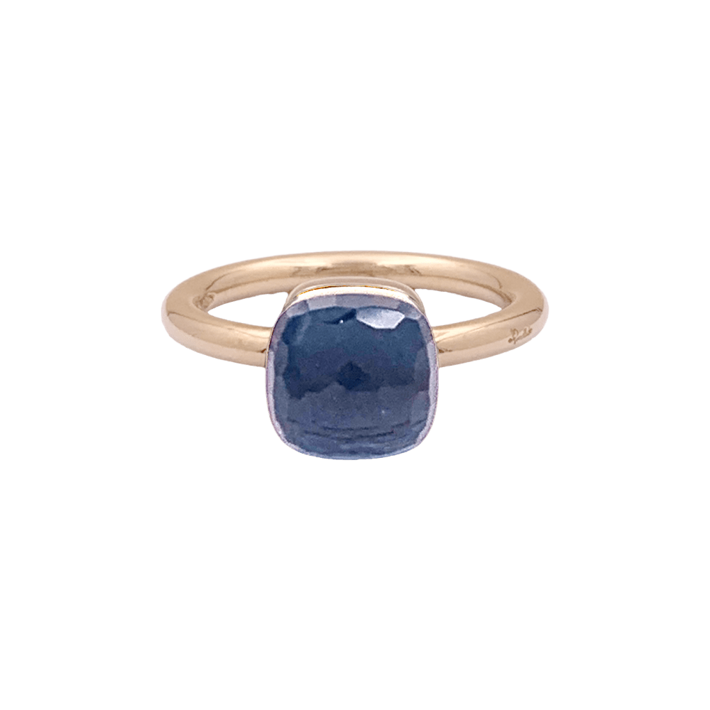 Bague Pomellato, « Nudo Petit», or blanc, or rose, topaze blue London.  1