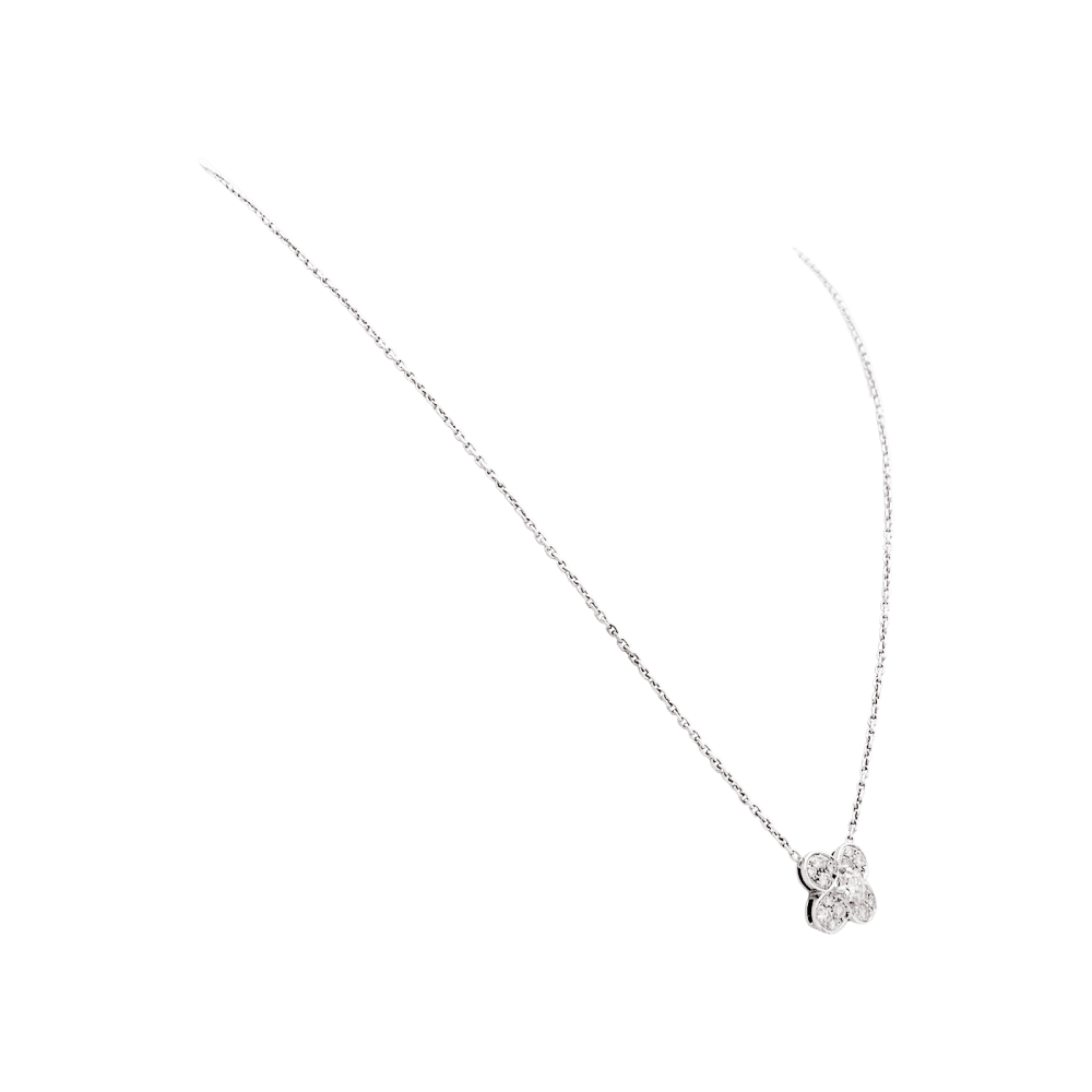 Collier Van Cleef & Arpels, "Trefle", or blanc et diamants.  3