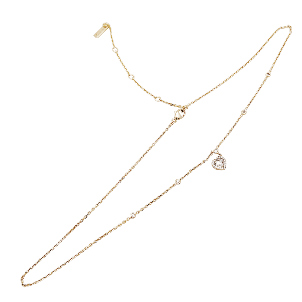 Collier Messika, "Joy Heart", or rose et diamants. 4