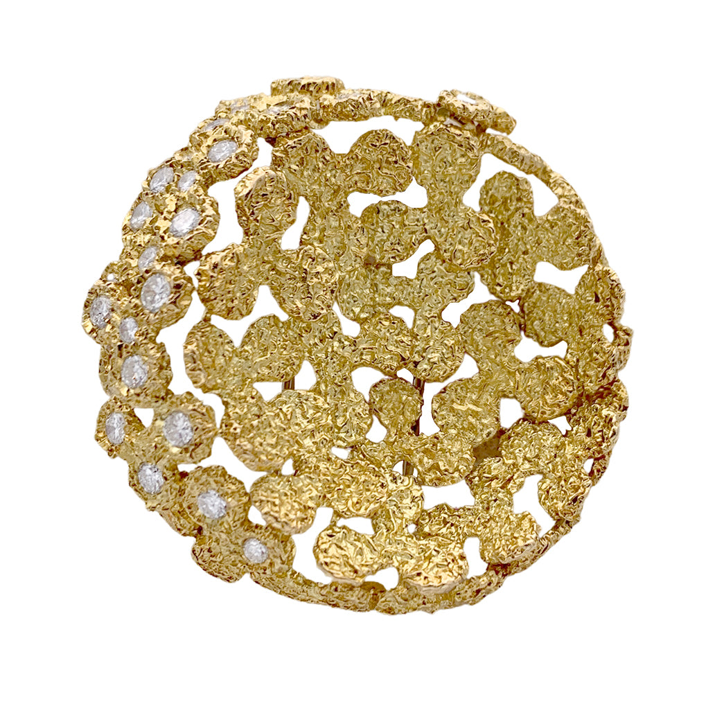 Broche Fred, or jaune, diamants. 2