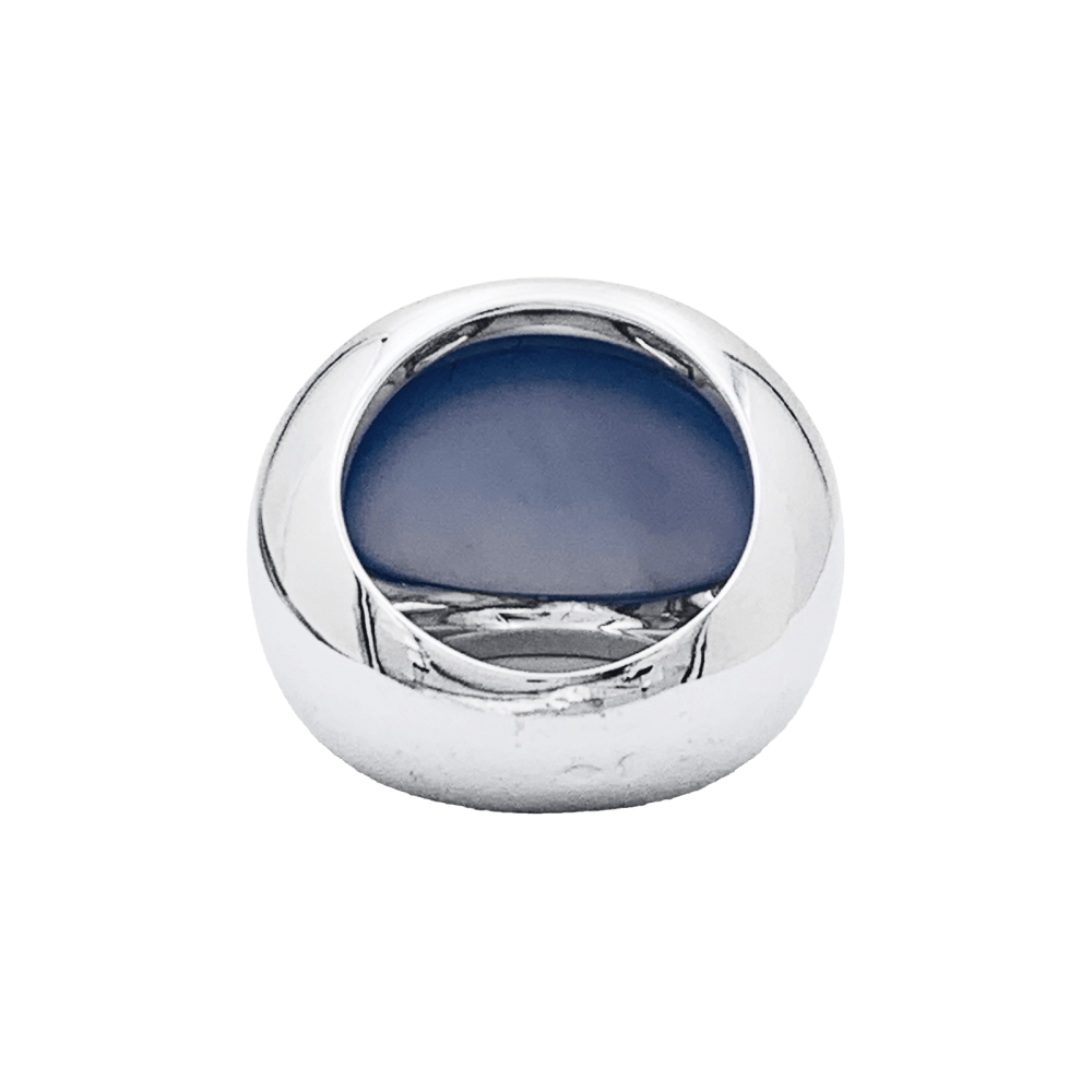 Bague Van Cleef & Arpels or blanc, calcédoine et diamants. 4