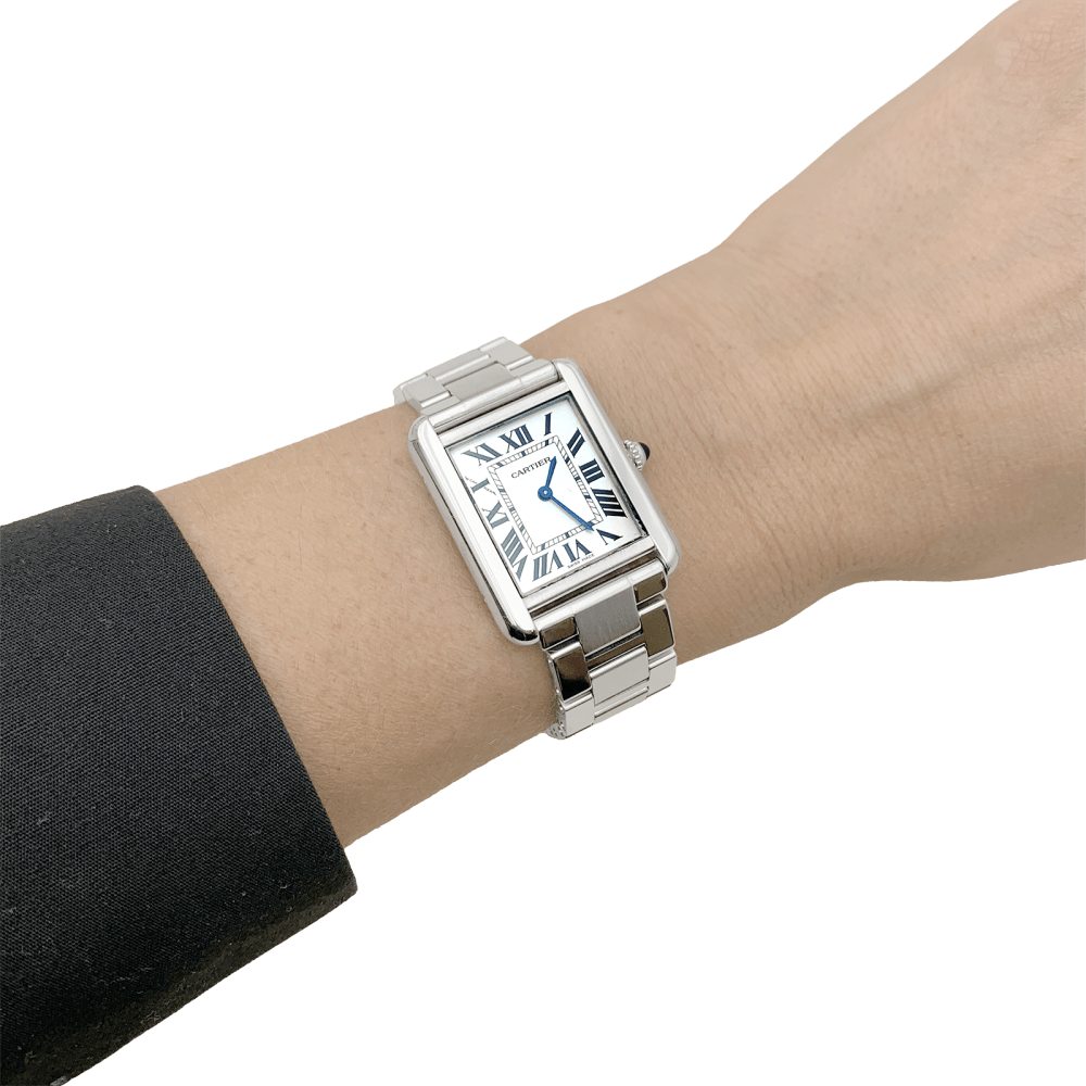 Montre Femme CARTIER, « Tank Solo », acier. 4