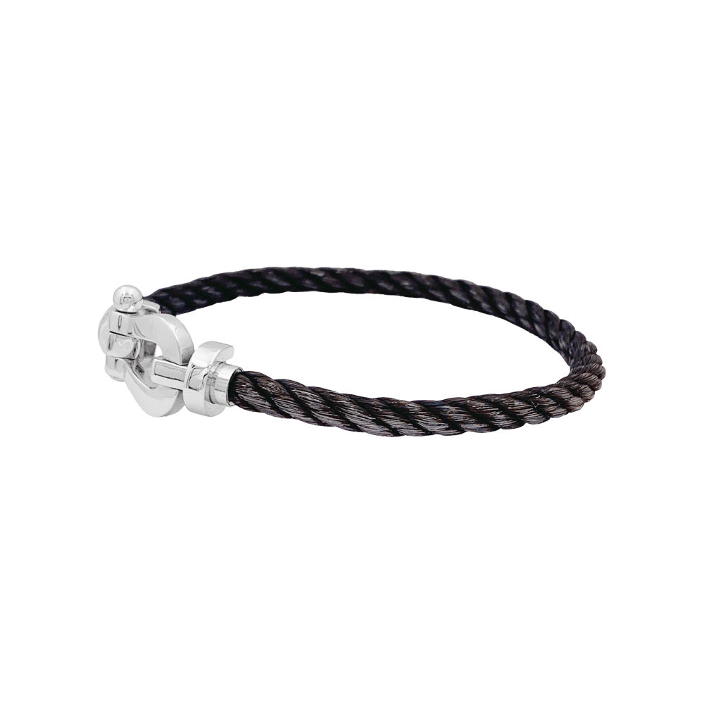 Bracelet Fred, "Force 10", or blanc, corderie. 3