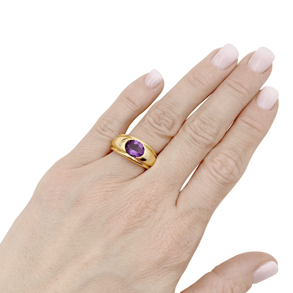 Bague Boucheron, "Roxane", or jaune, améthyste.  5