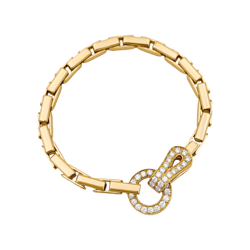 Bracelet Cartier, "Agrafe", or jaune, diamants. 1