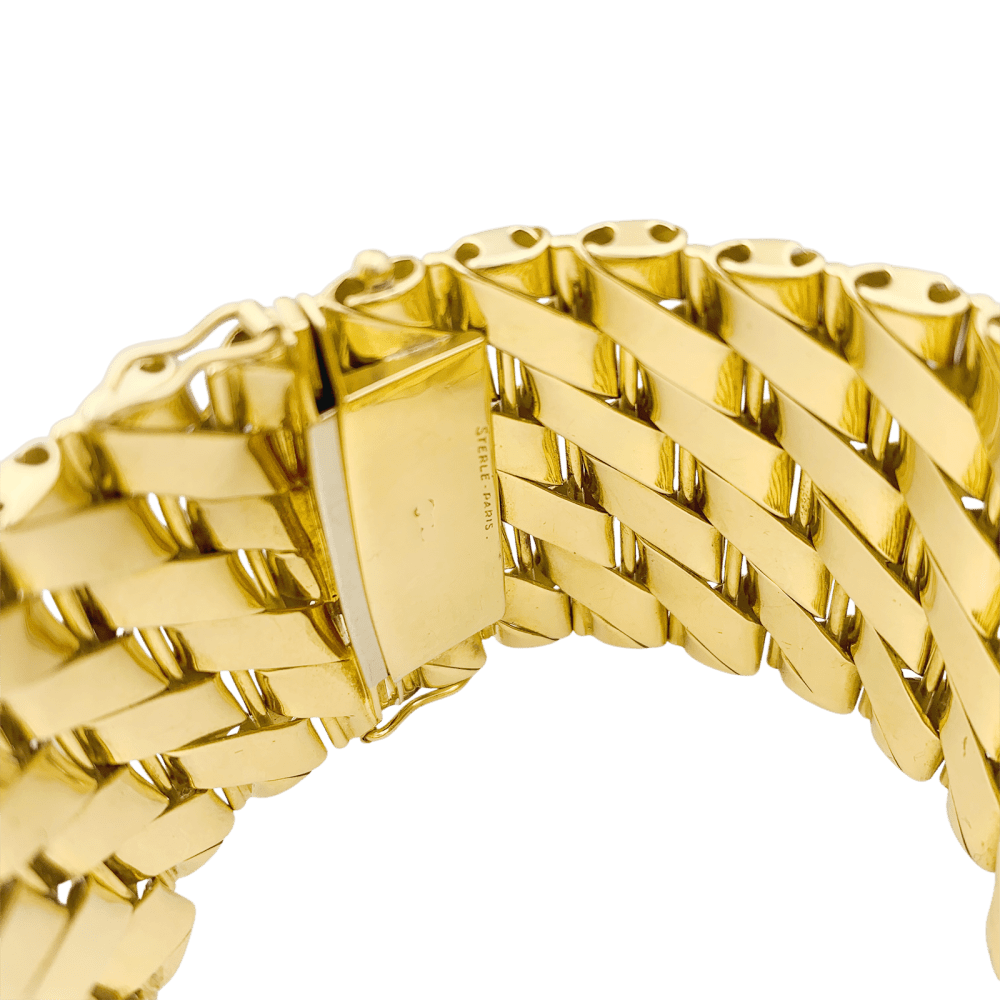 Bracelet Sterlé Paris, or jaune, platine, diamants. 5