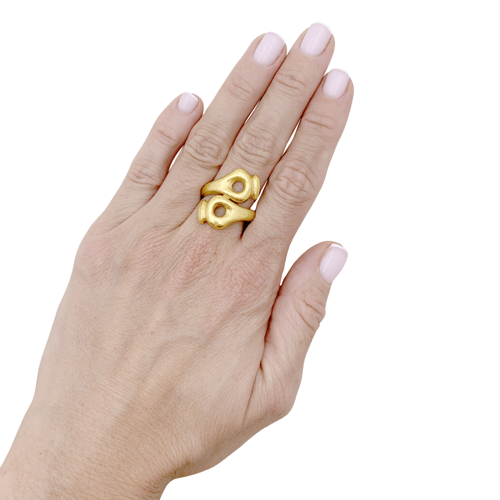 Bague Lalaounis, « Mesopotamia » en or jaune martelée. 6