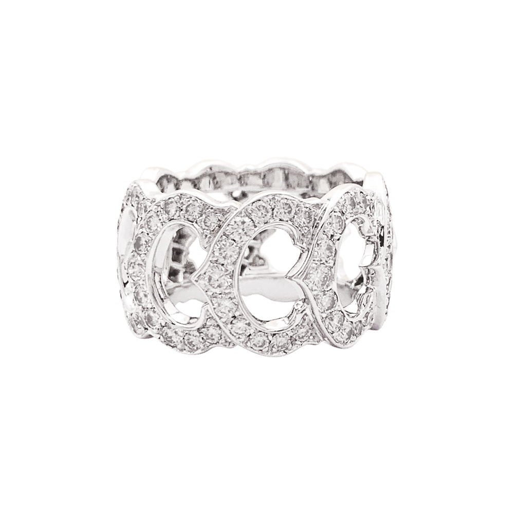 Bague Cartier, "C de Cartier", or blanc, diamants.  2