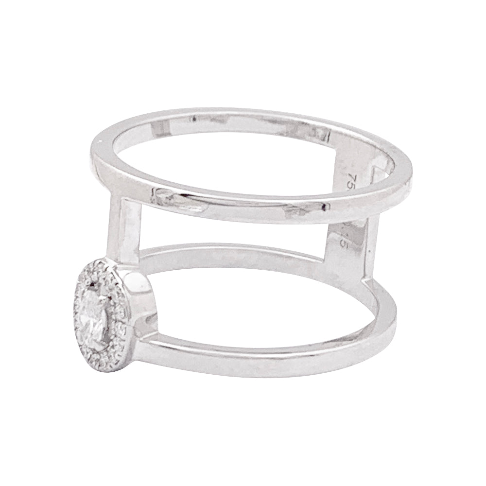 Bague Messika, "Glam'Azone", or blanc, diamants. 2