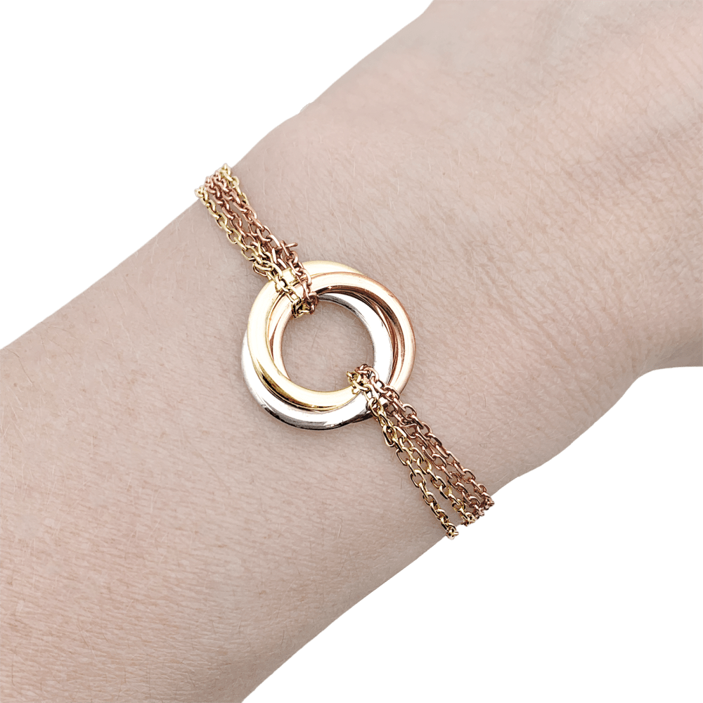 Bracelet Cartier "Trinity", trois tons d'or.  5