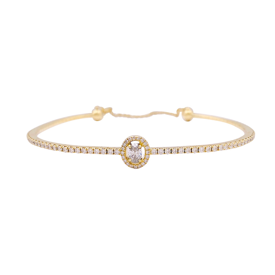 Bracelet Messika, "Glam'Azone", or jaune et diamants. 2
